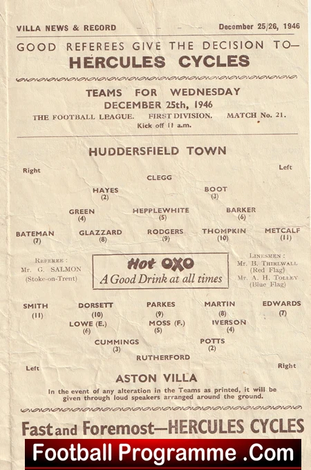 Aston Villa v Huddersfield Town 1946 - 1940s - Image 3