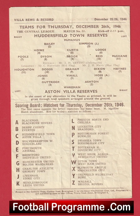 Aston Villa v Huddersfield Town 1946 - 1940s - Image 4