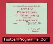  Manchester United v Swansea City 1983 - Players Room Ticket Football Programme .COM Football Programmes Memorabilia