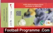 Slovakia v England 2002 – Football Ticket Euro 2004