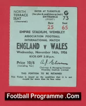 England v Wales 1956 – Football Ticket
