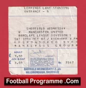  Sheffield Wednesday v Manchester United 1987 - Match Ticket Football Programme .COM Football Programmes Memorabilia