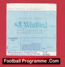  Tottenham Hotspur v Manchester United 1987 - Football Ticket Football Programme .COM Football Programmes Memorabilia