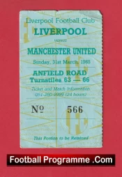 Liverpool v Manchester United 1985 – Football Ticket