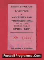Liverpool v Manchester United 1977 – Football Ticket