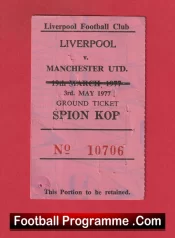 Liverpool v Manchester United 1977 – Football Ticket