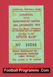 Liverpool v Manchester United 1979 – Match Ticket Kop End
