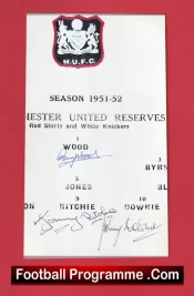  Manchester United Multi Signed Autographed 1950s Players Football Programme .COM Football Programmes Memorabilia