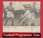  Manchester United Mitten + Rowley Autographed Signed Picture Man Utd 1940s Football Programme .COM Football Programmes Memorabilia