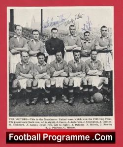  Manchester United George Mutch Autographed Signed Picture Man Utd 1930s Football Programme .COM Football Programmes Memorabilia