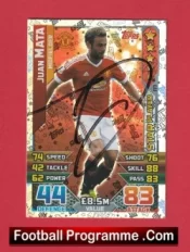  Manchester United Juan Mata Autographed Signed Football Card Man Utd Football Programme .COM Football Programmes Memorabilia