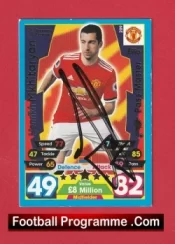 Manchester United Henrikh Mkhitaryan Autographed Signed Football Card Man Utd