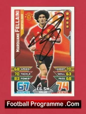  Manchester United Marouane Fellaini Autographed Signed Football Card Man Utd Football Programme .COM Football Programmes Memorabilia