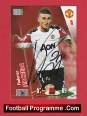 Manchester United Frederico Macheda Autographed Signed Football Card Man Utd