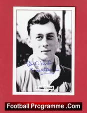 Manchester United Ernie Bond Autographed Signed Football Card Man Utd