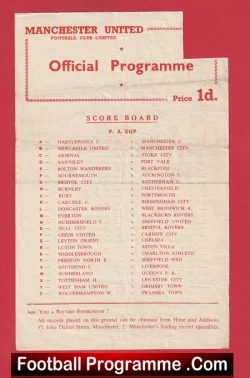  Manchester United v Blackpool 1956 - Reserves Busby Babes Bobby Charlton Football Programme .COM Football Programmes Memorabilia