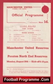 Manchester United v Preston 1956 – Reserves Busby Babes Bobby Charlton