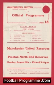 Manchester United v Preston 1956 – Reserves Busby Babes Bobby Charlton