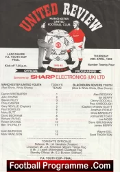  Manchester United v Blackburn Rovers 1993 - Youth Cup Final + Beckham Football Programme .COM Football Programmes Memorabilia