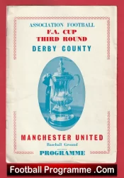  Derby County v Manchester United 1966 - FA Cup Pirate Issue Football Programme .COM Football Programmes Memorabilia