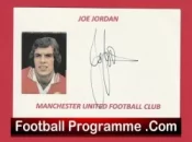  Manchester United Joe Jordan Autograph Signed Picture Sheet Man Utd Football Programme .COM Football Programmes Memorabilia