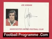  Manchester United Joe Jordan Autograph Signed Picture Sheet Man Utd Football Programme .COM Football Programmes Memorabilia