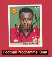 Manchester United Paul Parker Autographed Signed Football Card Man Utd
