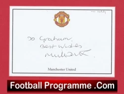  Manchester United Brian McClair Autographed Signed Football Card Man Utd Football Programme .COM Football Programmes Memorabilia