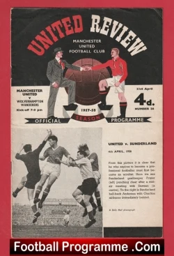  Fulham v Manchester United 1958 - FA Cup Semi Final Souvenir Pirate Football Programme .COM Football Programmes Memorabilia