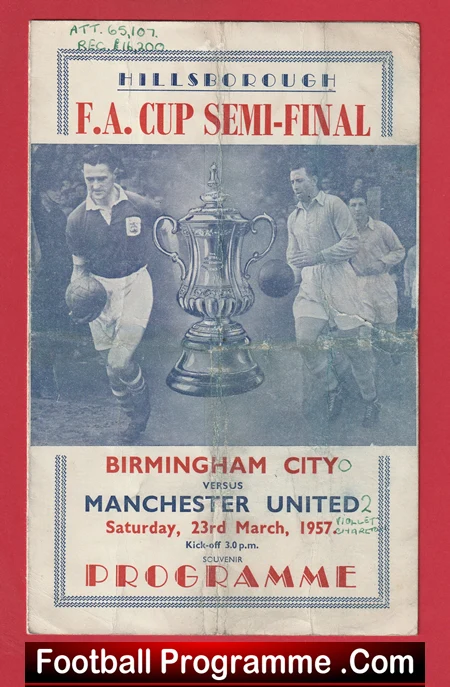 Birmingham City v Manchester United 1957 Semi Final Pirate Issue - Image 2