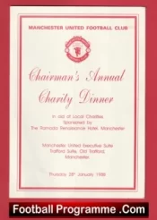  Manchester United Chairmans Annual Charity Dinner 1988 + Ticket Invite Football Programme .COM Football Programmes Memorabilia