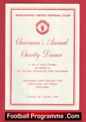  Manchester United Chairmans Annual Charity Dinner 1988 + Ticket Invite Football Programme .COM Football Programmes Memorabilia