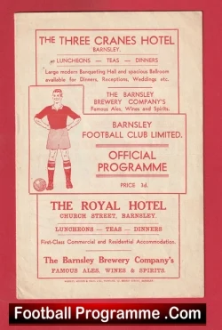 Barnsley v Nottingham Forest 1952 - 1950's - football programme