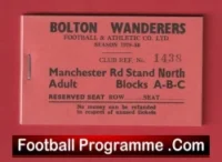 Bolton Wanderers Season Ticket Book – Unused 1979 – 1980