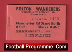Bolton Wanderers Season Ticket Book - Unused 1979 - 1980 - football memorabilia