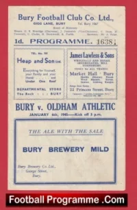 Bury v Oldham Athletic 1945 – 1940s