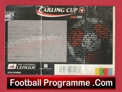 Chelsea v Tottenham 2008 - League Cup Final Ticket - football memorabilia