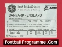 Denmark v England 2005 – Football Ticket