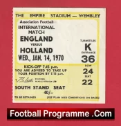 England v Holland 1970 – Football Ticket