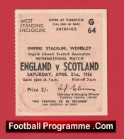 England v Scotland 1956 – Football Match Ticket Wembley