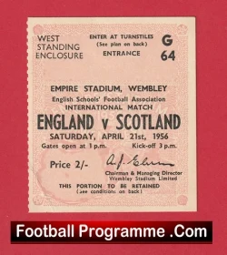 England v Scotland 1956 - Football Match Ticket Wembley - football memorabilia