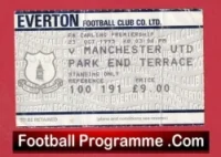 Everton v Manchester United 1993 – Football Ticket