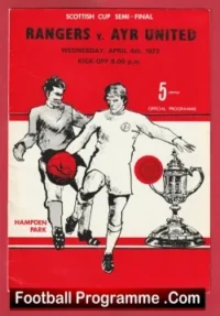 Glasgow Rangers v Ayr United 1973 – Cup Semi Final Hampden