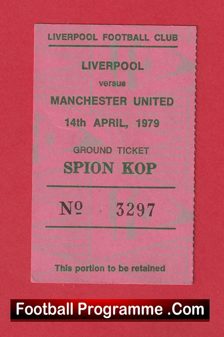 Liverpool v Manchester United 1979 - Football Ticket Kop End - Image 2
