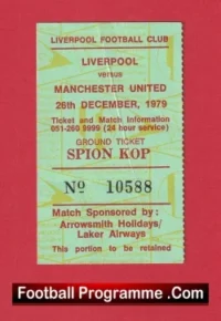 Liverpool v Manchester United 1979 – Match Ticket Kop End