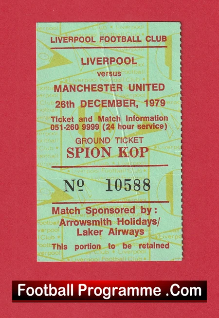 Liverpool v Manchester United 1979 - Match Ticket Kop End - Image 2