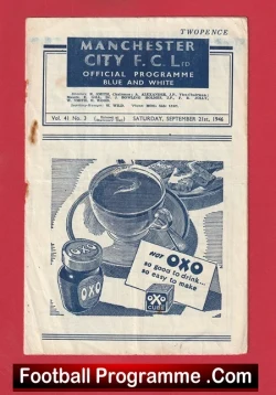 Manchester City v Bradford Park Avenue 1946 - 1940s Man City BPA - football programme