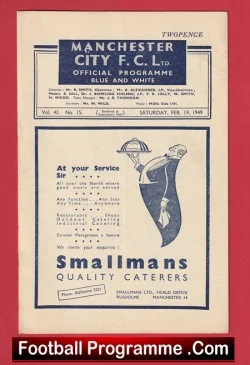 Manchester City v Newcastle United 1949 - 1940s - football programme
