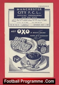 Manchester City v Portsmouth 1947 - 1940s - football programme