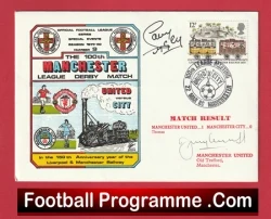Manchester United Jimmy Greenhoff + Sammy Mcilroy Autographed Signed FDC - football programme